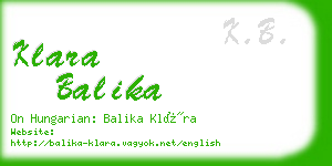 klara balika business card